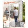 Dog Door for Sliding Glass Door, 75 7/8" to 80 11/16" Adjustable Height, Aluminum Alloy Frame with Flap and Lock, for Extra Large-Sized Dogs