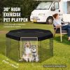 Dog Playpen, 8 Pcs 30"H x 24"W Panels Foldable Metal Pet Exercise Pen, Dog Fence Indoor and Outdoor Pen with Door, 600D Oxford Fabric Top Cover