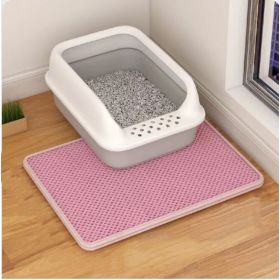 Cat Litter Mat Double Layer Filter Anti-bring Out (Option: Pink-40x50)