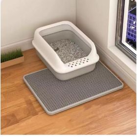 Cat Litter Mat Double Layer Filter Anti-bring Out (Option: Gray-30x45)