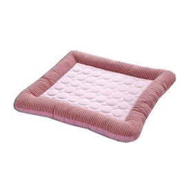 Pet Cooling Pad Bed For Dogs Cats Puppy Kitten Cool Mat Pet Blanket Ice Silk Material Soft For Summer Sleeping  Blue Breathable (Option: Red-S)