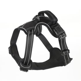 Dog Harness No Pull Breathable Reflective Pet Harness Vest (Option: Black-XL)