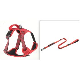 Dog Harness No Pull Breathable Reflective Pet Harness Vest (Option: Red  set1-S)