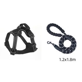 Dog Harness No Pull Breathable Reflective Pet Harness Vest (Option: Black set-L)