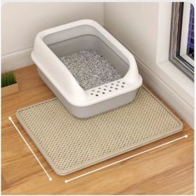 Cat Litter Mat Double Layer Filter Anti-bring Out (Option: Beige-60x90)