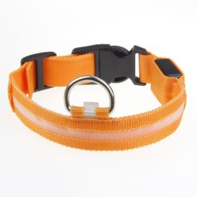 LED Luminous Pet Dog Collar Night (Option: Orange Light-L)